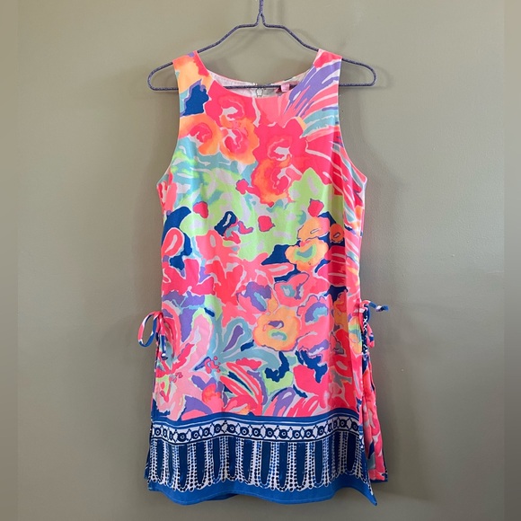 Lilly Pulitzer donna shift romper dress Pink Blue Bright Summer Vacation - Picture 1 of 7